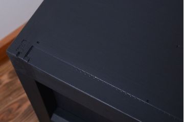 アンティーク家具　アンティーク　四尺　和モダン　艶消しブラック塗装!横桟引き戸の水屋箪笥ローボード(テレビボード)