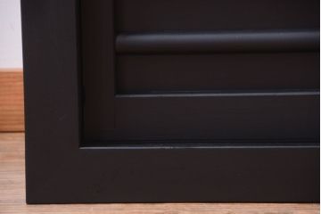 アンティーク家具　アンティーク　四尺　和モダン　艶消しブラック塗装!横桟引き戸の水屋箪笥ローボード(テレビボード)