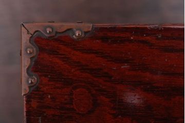 アンティーク家具　古民具・骨董　総欅材!漆塗りと銅金具が美しい高級アンティーク野弁当箱(遊山箱)