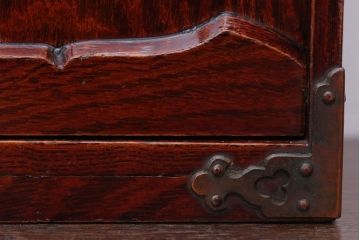 アンティーク家具　古民具・骨董　総欅材!漆塗りと銅金具が美しい高級アンティーク野弁当箱(遊山箱)