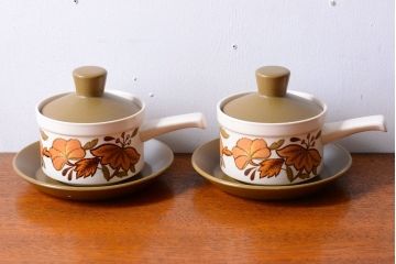 イギリスビンテージ　Palissy(パリシー)　kismet(キスメット)シリーズ　キャセロール2つセット(2)(洋食器)