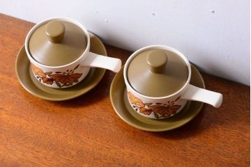 イギリスビンテージ　Palissy(パリシー)　kismet(キスメット)シリーズ　キャセロール2つセット(2)(洋食器)