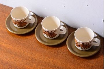イギリスビンテージ　Palissy(パリシー)　kismet(キスメット)シリーズ　カップ&ソーサー3客(洋食器)