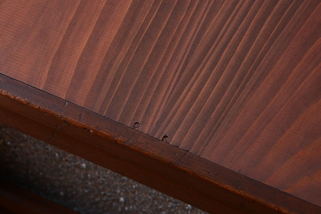 アンティーク家具　和製アンティーク　ダイヤガラス!埋木入りの上品な古い収納戸棚