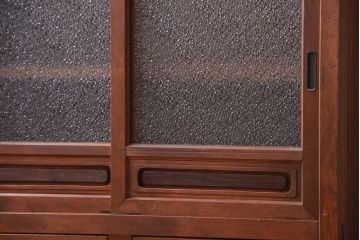 アンティーク家具　和製アンティーク　ダイヤガラス!埋木入りの上品な古い収納戸棚