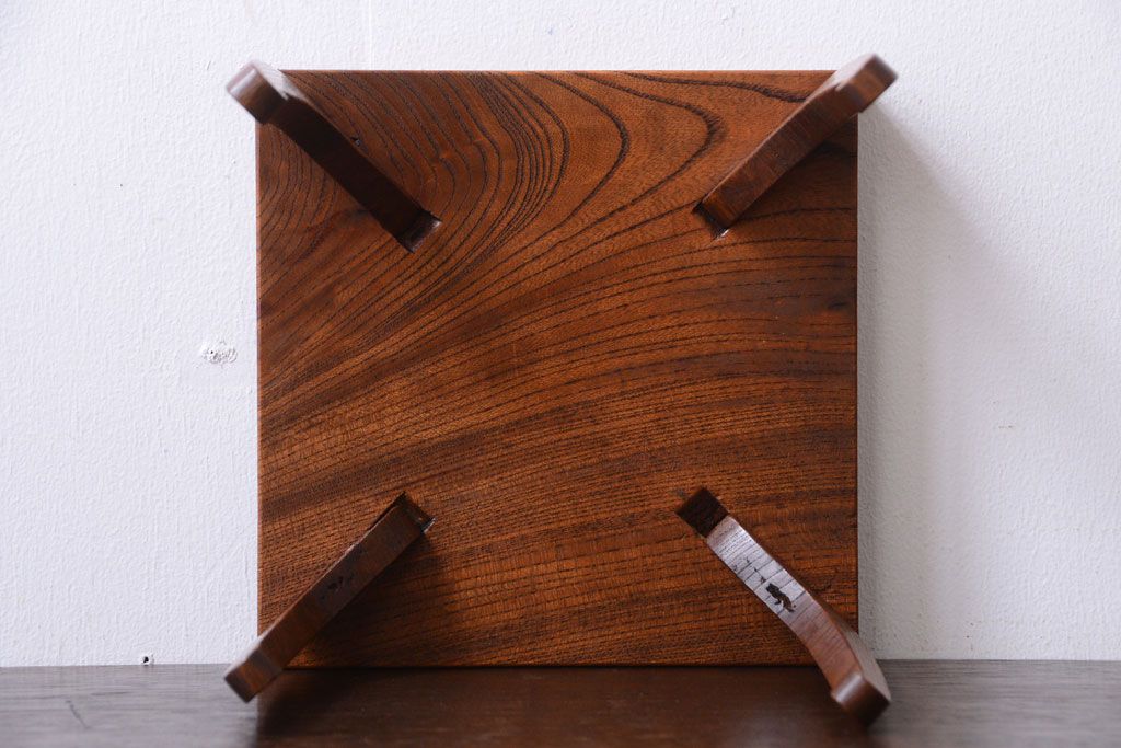 アンティーク雑貨　和製アンティーク　欅材のシンプルなアンティーク花台