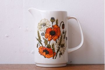 イギリスビンテージ　J&G　MEAKIN(ミーキン) POPPY(ポピー)シリーズ シュガー・大小ジャグ3点セット(洋食器)