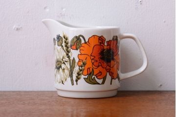 イギリスビンテージ　J&G　MEAKIN(ミーキン) POPPY(ポピー)シリーズ シュガー・大小ジャグ3点セット(洋食器)