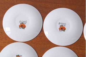 アンティーク雑貨　イギリスビンテージ　J&G　MEAKIN(ミーキン) POPPY(ポピー)シリーズ　プレート6枚セット(洋食器)