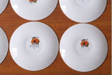 アンティーク雑貨　イギリスビンテージ　J&G　MEAKIN(ミーキン) POPPY(ポピー)シリーズ　プレート6枚セット(洋食器)