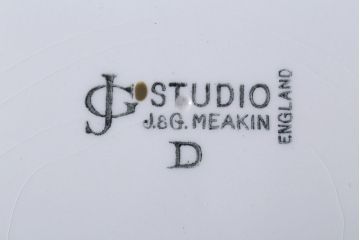 アンティーク雑貨　イギリスビンテージ　J&G　MEAKIN(ミーキン)　POPPY(ポピー)シリーズ　デザートプレート6枚セット(洋食器)