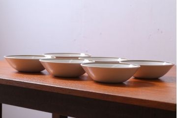 アンティーク雑貨　イギリスビンテージ　J&G　MEAKIN(ミーキン)　POPPY(ポピー)シリーズ　深皿6点セット(洋食器)