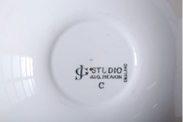 アンティーク雑貨　イギリスビンテージ　J&G　MEAKIN(ミーキン)　POPPY(ポピー)シリーズ　深皿6点セット(洋食器)