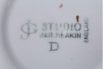 アンティーク雑貨　イギリスビンテージ　J&G　MEAKIN(ミーキン)　POPPY(ポピー)シリーズ　深皿6点セット(洋食器)