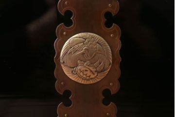 アンティーク雑貨　古民具・骨董　高級品!銅金具が上品なアンティーク挟み箱(時代箱・収納箱)