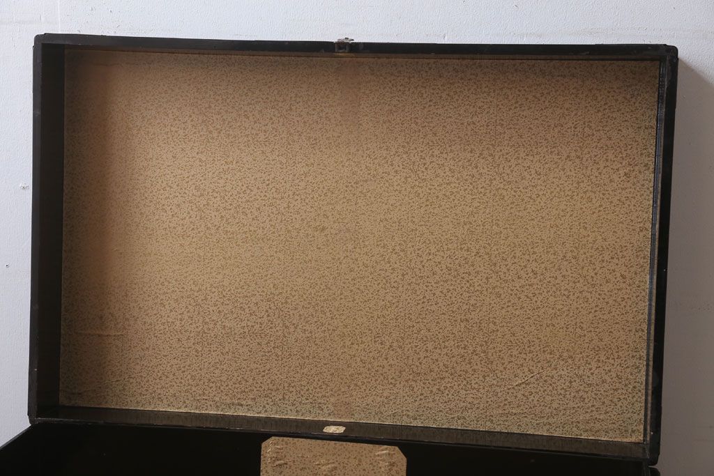 アンティーク雑貨　古民具・骨董　高級品!銅金具が上品なアンティーク挟み箱(時代箱・収納箱)