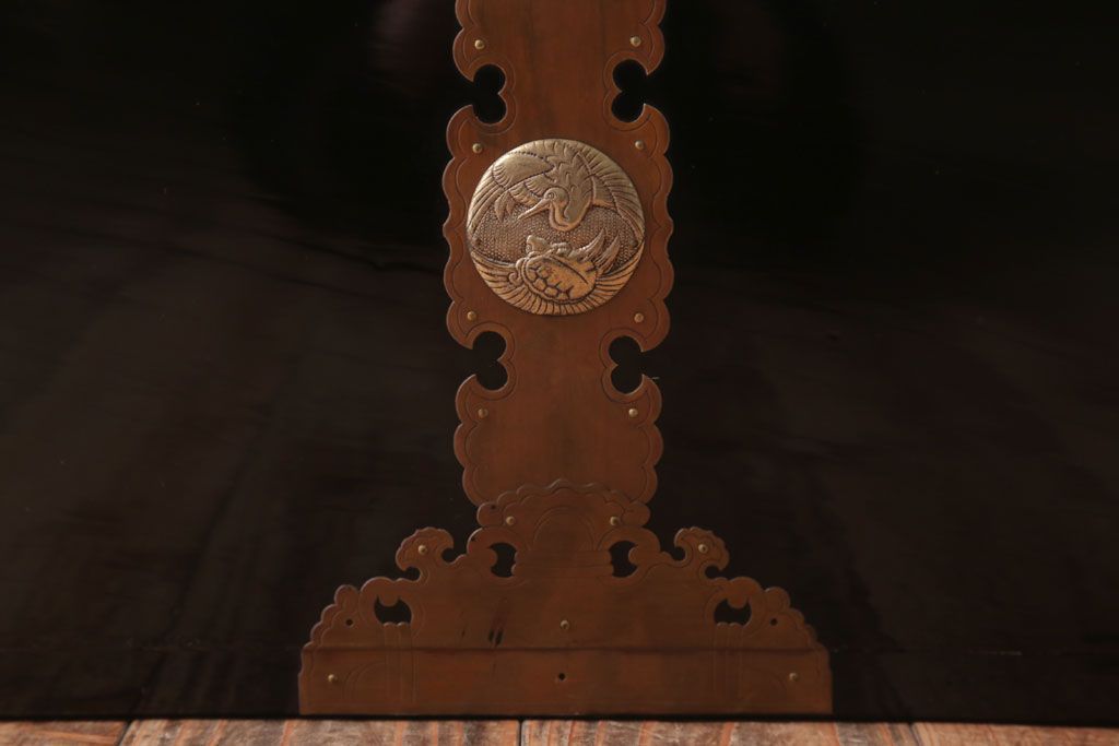 アンティーク雑貨　古民具・骨董　高級品!銅金具が上品なアンティーク挟み箱(時代箱・収納箱)