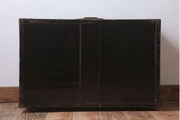 アンティーク雑貨　古民具・骨董　高級品!銅金具が上品なアンティーク挟み箱(時代箱・収納箱)