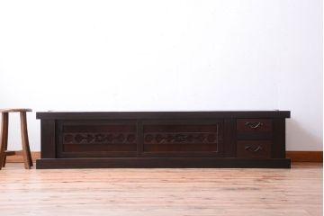 アンティーク家具　古民具・骨董　六尺　明治〜大正　アンティーク水屋箪笥ローボード(テレビボード、テレビ台、キャビネット、収納棚)