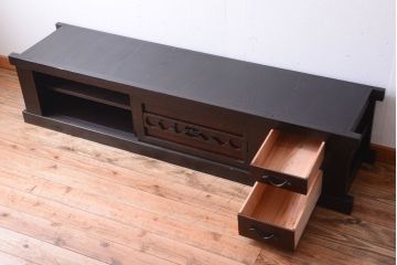 アンティーク家具　古民具・骨董　六尺　明治〜大正　アンティーク水屋箪笥ローボード(テレビボード、テレビ台、キャビネット、収納棚)