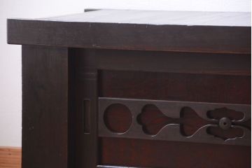 アンティーク家具　古民具・骨董　六尺　明治〜大正　アンティーク水屋箪笥ローボード(テレビボード、テレビ台、キャビネット、収納棚)