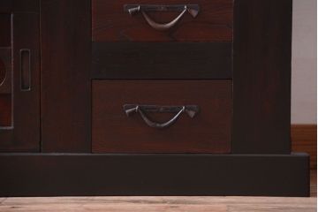 アンティーク家具　古民具・骨董　六尺　明治〜大正　アンティーク水屋箪笥ローボード(テレビボード、テレビ台、キャビネット、収納棚)