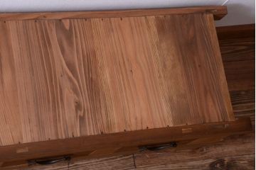 アンティーク家具　古民具・骨董　明治〜大正　木味のアンティーク脚付き水屋箪笥ローボード(テレビ台、キャビネット、収納棚)