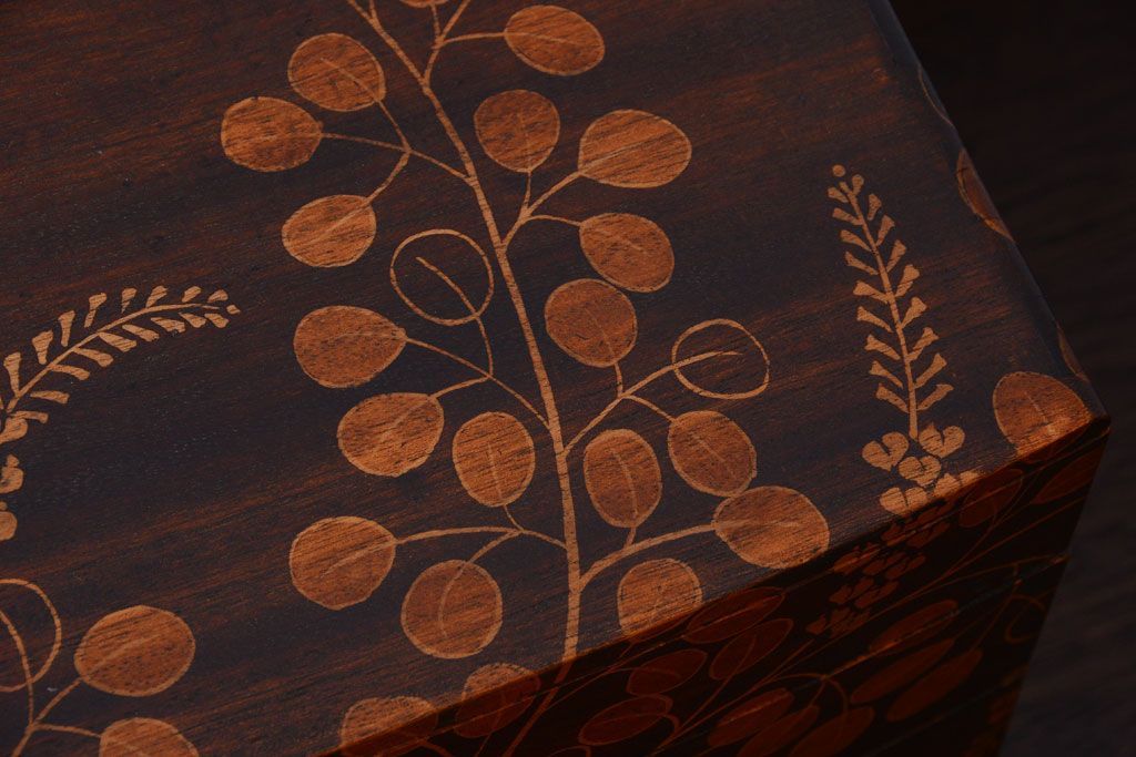 中古　民芸家具　萩の図　引き出し