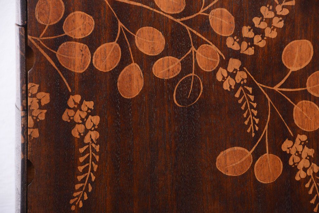 中古　民芸家具　萩の図　引き出し