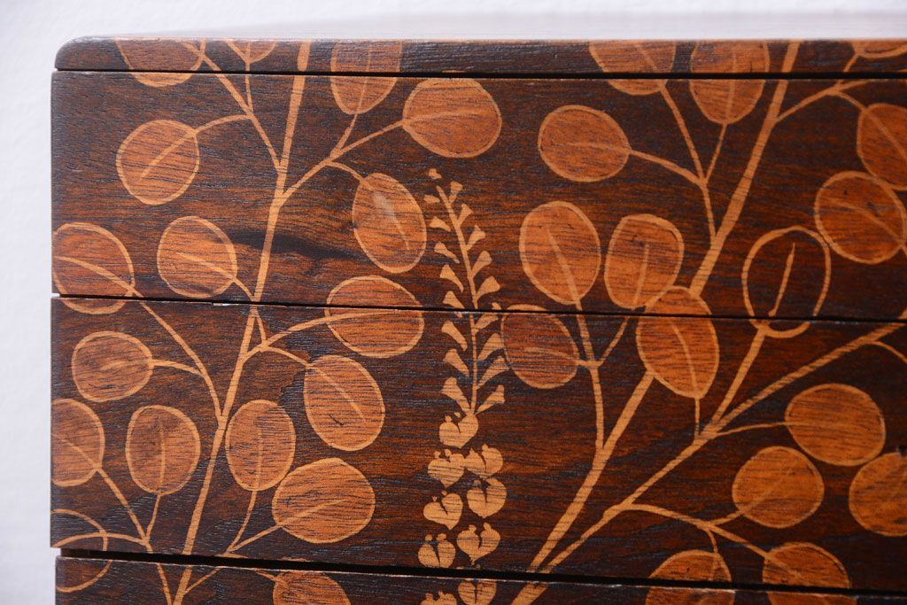中古　民芸家具　萩の図　引き出し