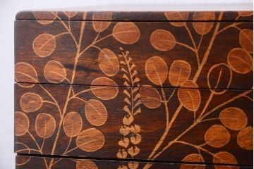 中古　民芸家具　萩の図　引き出し