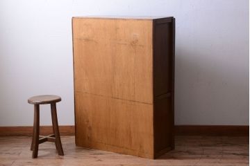 レトロ家具　昭和レトロ　古い木の小ぶりなキッチンキャビネット(食器棚)