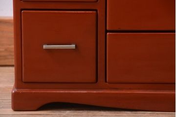 アンティーク家具　古民具・骨董　大正〜昭和期　高級品!朱漆塗が美しいアンティーク沈金鏡台