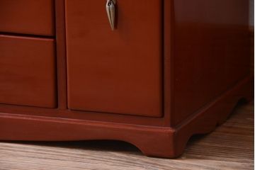 アンティーク家具　古民具・骨董　大正〜昭和期　高級品!朱漆塗が美しいアンティーク沈金鏡台