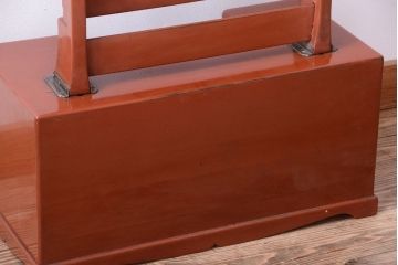アンティーク家具　古民具・骨董　大正〜昭和期　高級品!朱漆塗が美しいアンティーク沈金鏡台