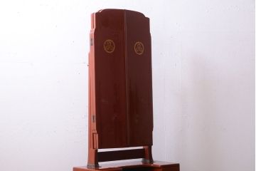 アンティーク家具　古民具・骨董　大正〜昭和期　高級品!朱漆塗が美しいアンティーク沈金鏡台