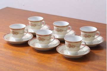 アンティーク雑貨　アンティーク　古いノリタケ　カップ&ソーサー6客セット