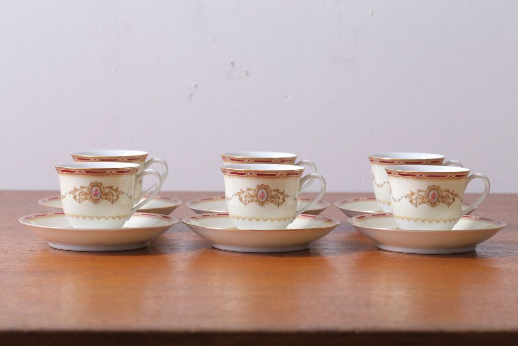 アンティーク雑貨　アンティーク　古いノリタケ　カップ&ソーサー6客セット