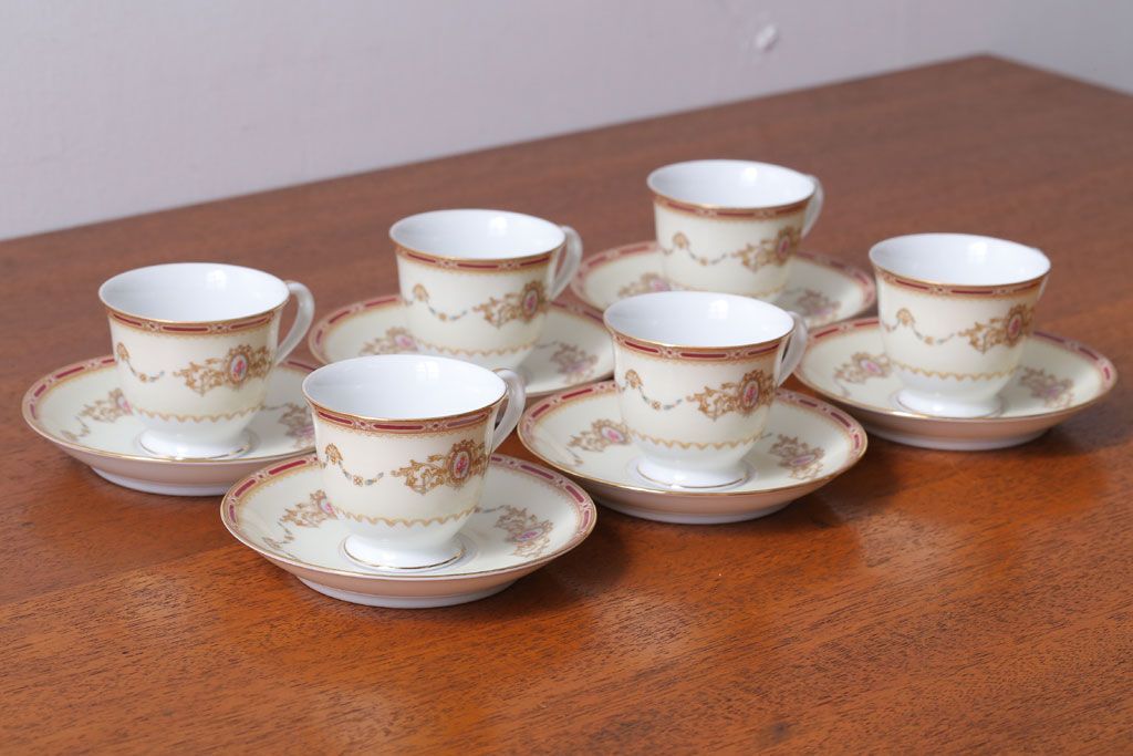アンティーク雑貨　アンティーク　古いノリタケ　カップ&ソーサー6客セット