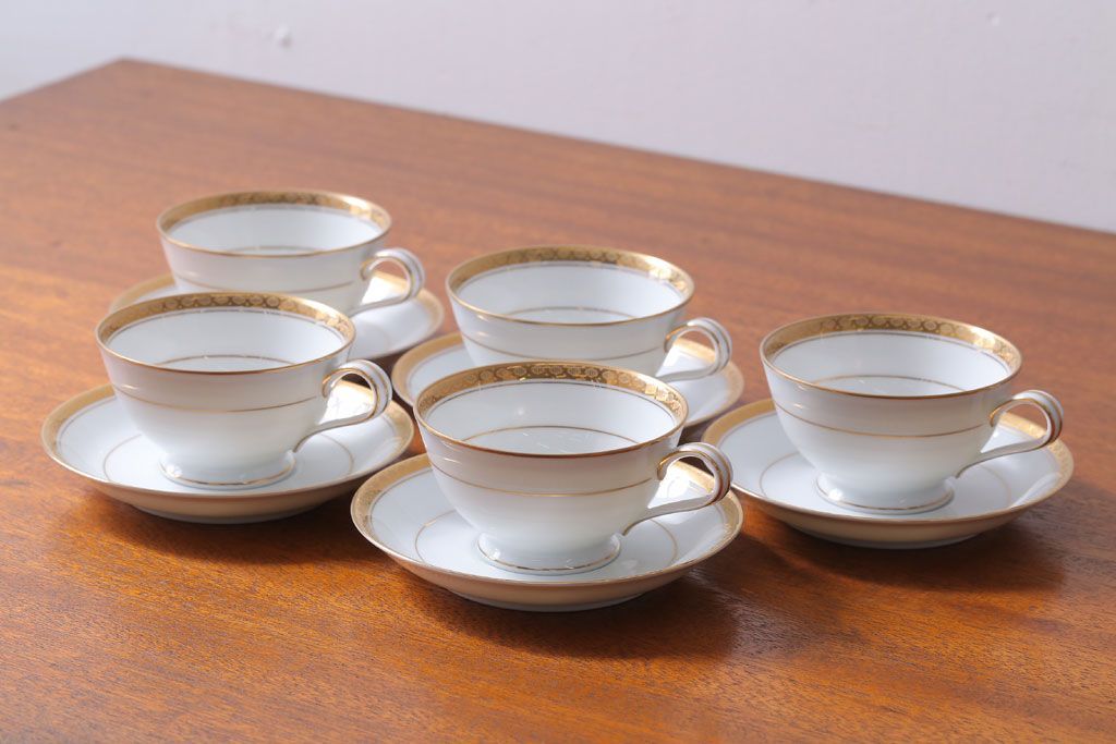 アンティーク雑貨　ノリタケ　リッチモンド(RICHMOND)シリーズ　カップ&ソーサー5客セット