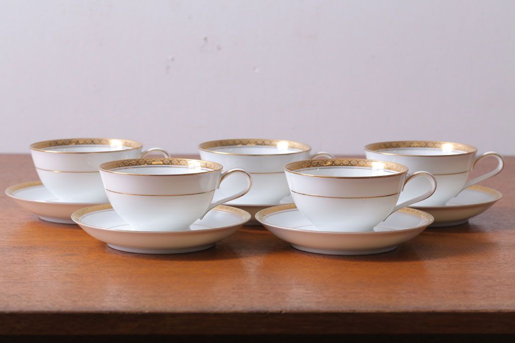 アンティーク雑貨　ノリタケ　リッチモンド(RICHMOND)シリーズ　カップ&ソーサー5客セット