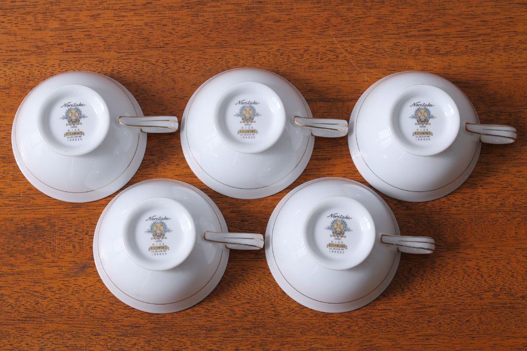 アンティーク雑貨　ノリタケ　リッチモンド(RICHMOND)シリーズ　カップ&ソーサー5客セット