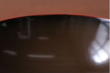 アンティーク雑貨　アンティーク　根来塗風　山葵に河豚の図　木製蒔絵椀5客セット