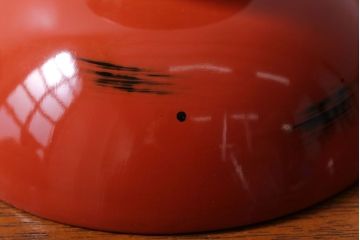 アンティーク雑貨　アンティーク　根来塗風　山葵に河豚の図　木製蒔絵椀5客セット