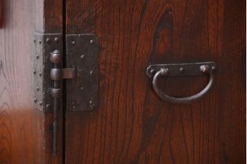 アンティーク家具　古民具・骨董　明治〜大正　総欅材のアンティーク船箪笥(掛硯型、懸硯型、舟箪笥)