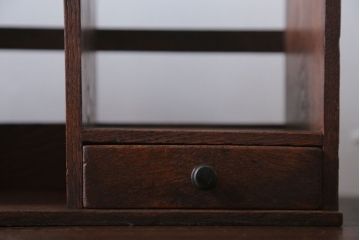 レトロ家具　昭和レトロ　古い栗材のアンティーク本立て