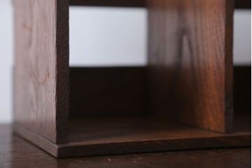 レトロ家具　昭和レトロ　古い栗材のアンティーク本立て