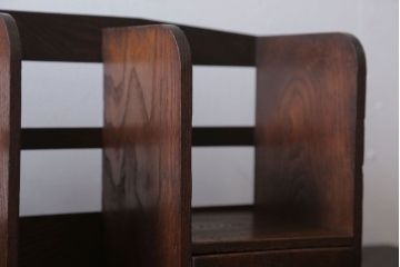 レトロ家具　昭和レトロ　古い栗材のアンティーク本立て