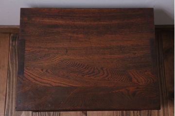 レトロ家具　昭和レトロ　古い栓材の小ぶりな和製アンティーク飾り棚