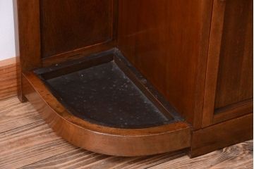 アンティーク雑貨　和製アンティーク　古いカバ材のホールスタンド(ハンガー・フック・鏡)